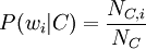 P(C, i) = N_C,i / N_C