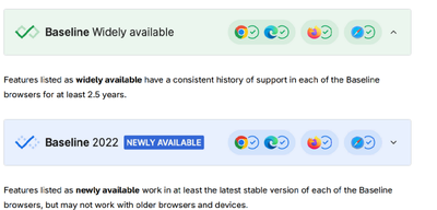 Screenshot, welche Browser ein Feature unterstützen