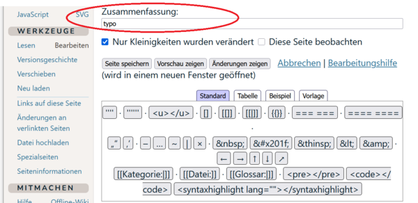 Screenshot Vorschau und Zusammenfassung