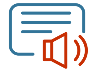 Icon eines Sprechers, der Webseiten vorliest