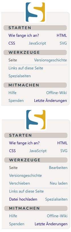 Screenshot der Sidebar