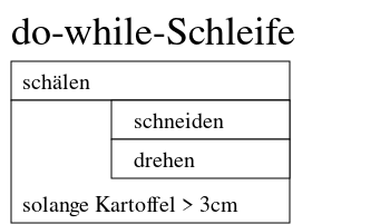 Beispiel eines Struktogramms nach Nassi-Shneiderman für eine while-Schleife