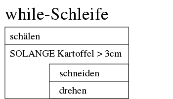 Beispiel eines Struktogramms nach Nassi-Shneiderman für eine while-Schleife